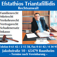 Attorney, Lawyer, Legal Advisor, Counselor Efstathios Triantafillidis in Raunheim Hesse