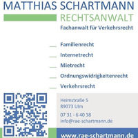 Attorney, Lawyer, Legal Advisor, Counselor Fachanwalt für Verkehrsrecht - Schartmann Matthias in Ulm North Rhine-Westphalia